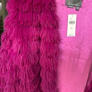 Anthropologie Pink Fringe Cape